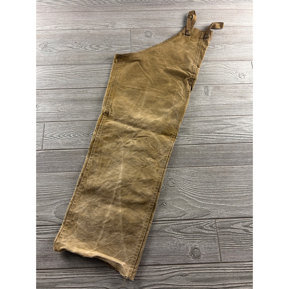 Filson Single Tin Cloth Chap Brown Waxed Cotton Hunting Brush Leg 35 Inch 337